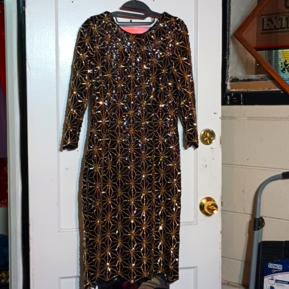 GB dress gold sequins large